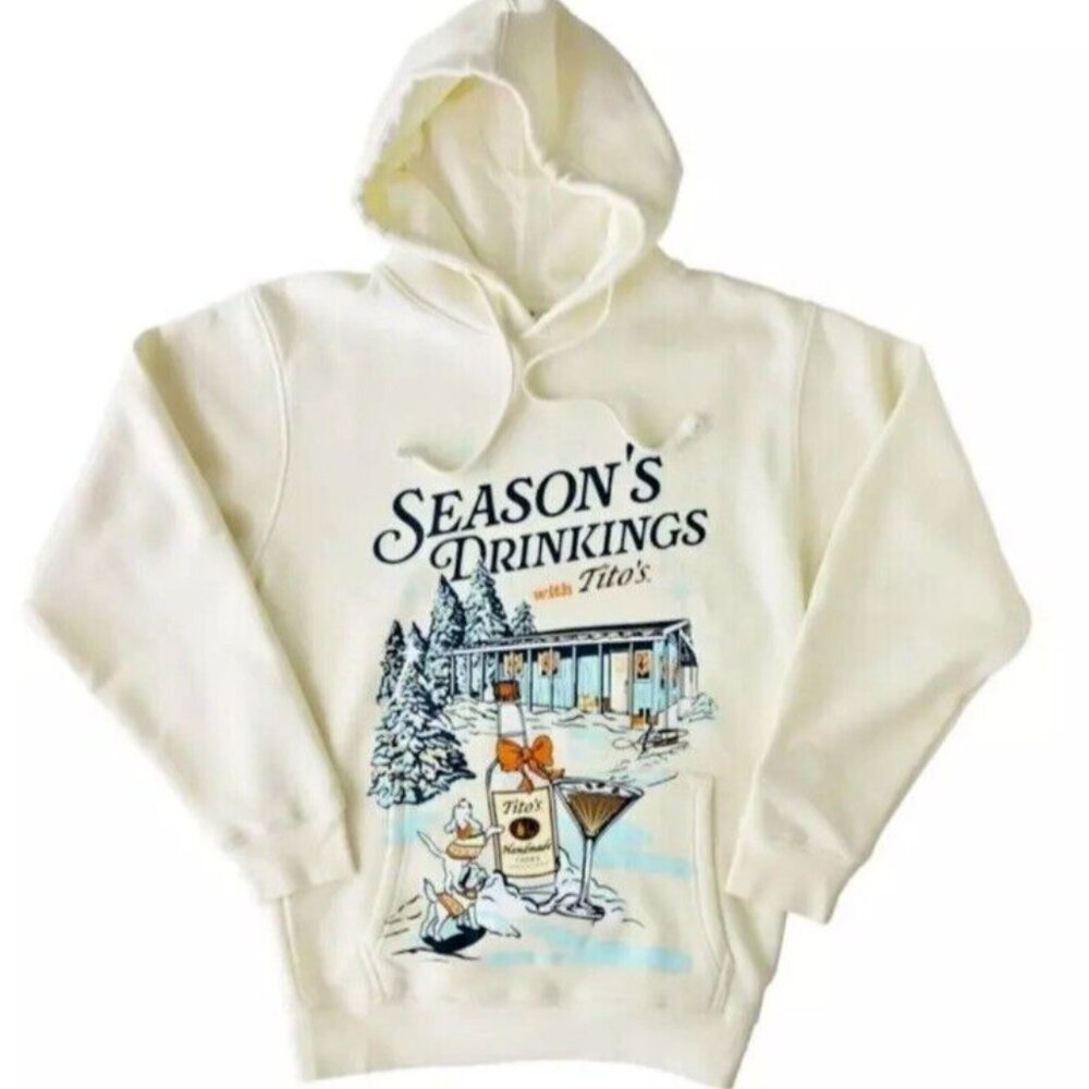 Tito's Handmade Vodka Season's Drinking With Tito's Hoodie With Kangaroo Pockets